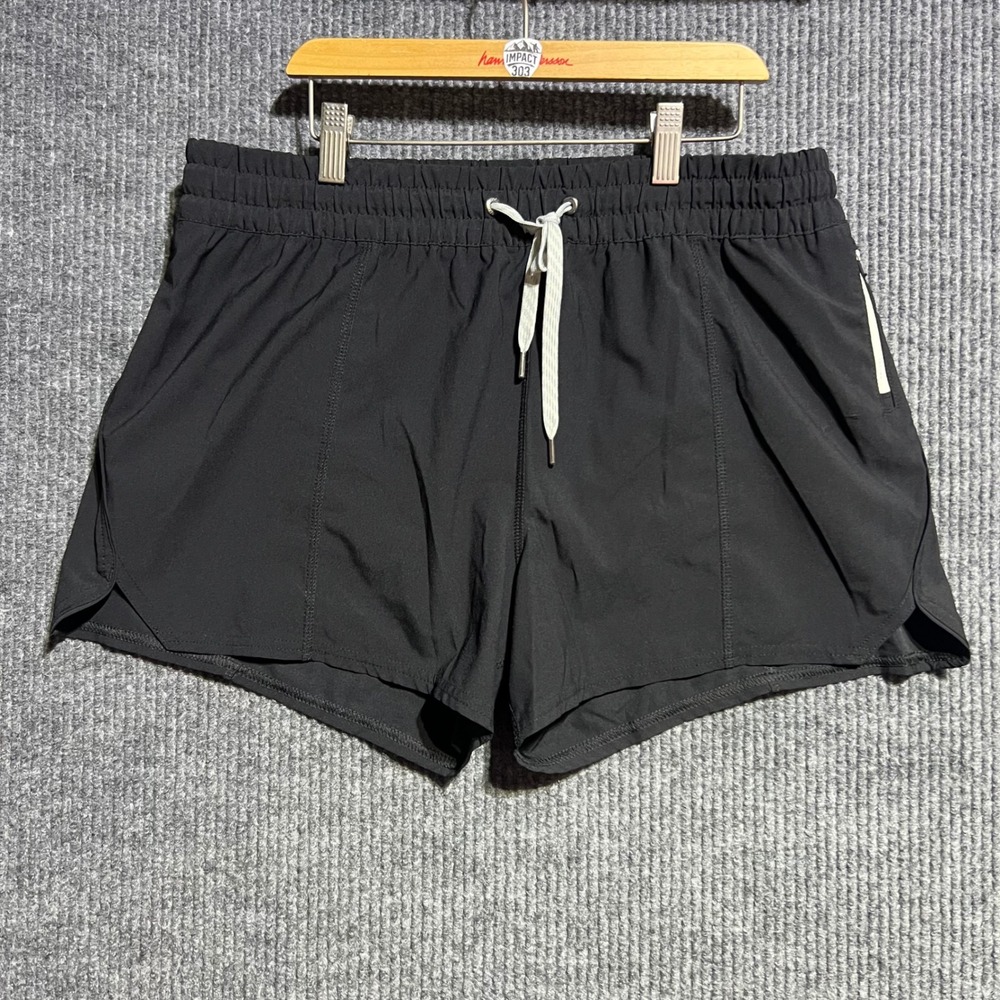 Vuori The Rise The Shine Shorts Womens XL Black Athletic Running Drawstring